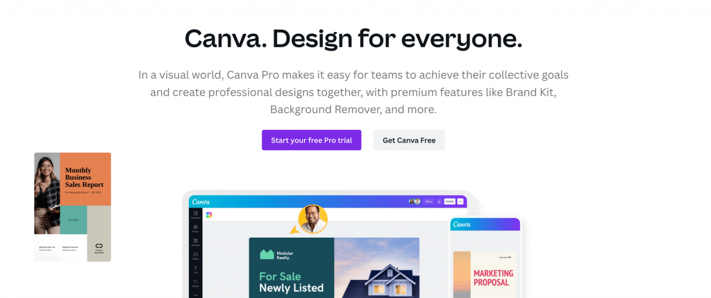 landing page canva